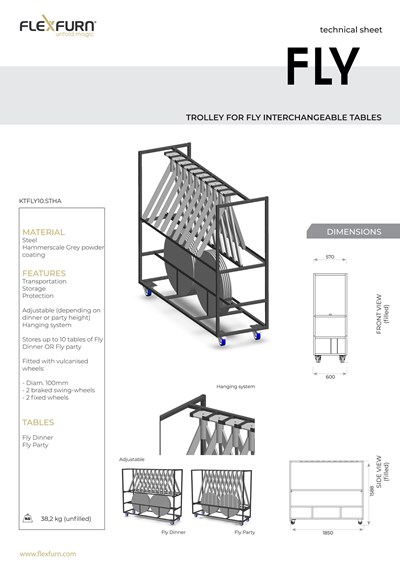 CHARIOT DE  TABLE / MANGE DEBOUT FLY